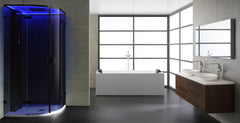 AWT Stoomcabine/douche LD110F15 zonder douchebak en achterwanden zwart/90x90