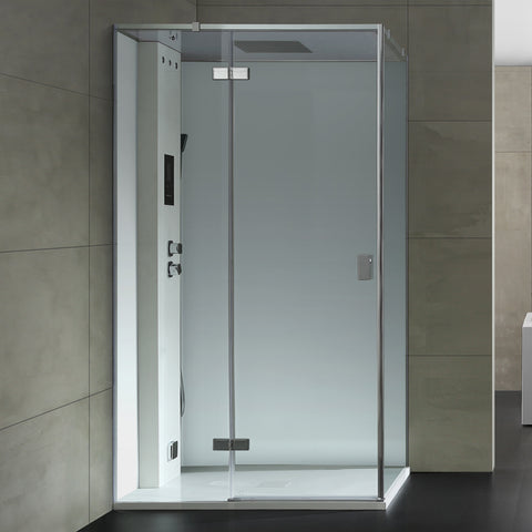 AWT Stoomdouche LD207F15 met achterwaden zonder douchebak wit/120x90/links