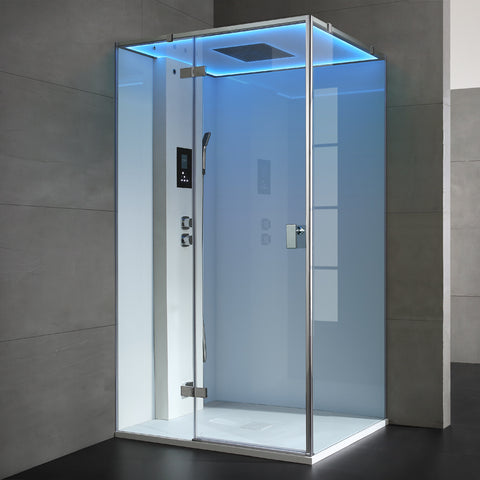 AWT Stoomdouche LD207F15 met achterwaden zonder douchebak wit/120x90/links