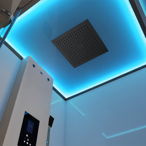 AWT Stoomdouche LD207F15 met achterwaden zonder douchebak wit/120x90/links