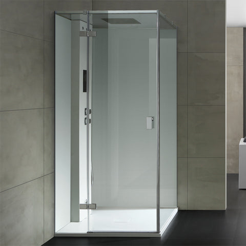 AWT Stoomdouche zonder douchebak LD208F15 wit/90x90/links