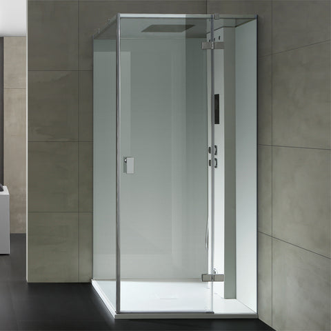 AWT Stoomdouche LD208F15 zonder douchebak wit/90x90/rechts