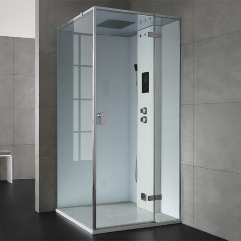 AWT Stoomdouche LD208F15 zonder douchebak wit/90x90/rechts