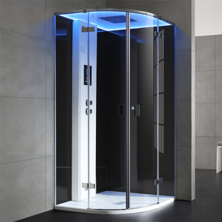AWT Stoomdouche LD209F15 zwart/100x100 zonder douchebak