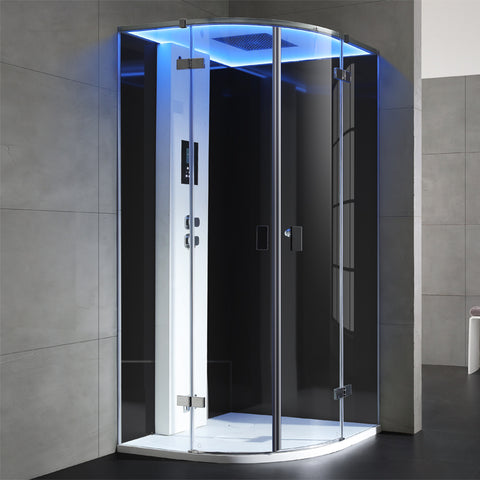 AWT Stoomdouche LD209F15 zwart/100x100 zonder douchebak