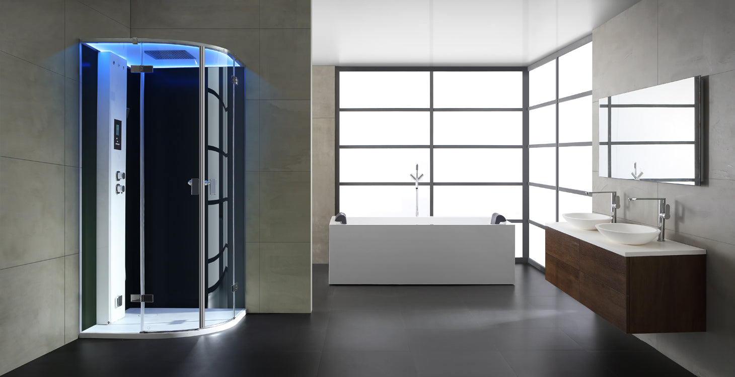 AWT Stoomdouche LD209F15 zwart/100x100 zonder douchebak