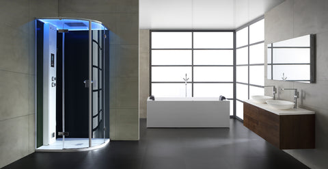 AWT Stoomdouche LD209F15 zwart/100x100 zonder douchebak