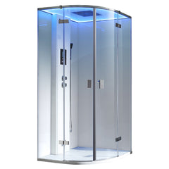 AWT Stoomcabine/douche LD210F15 met achterwanden zonder douchebak wit/90x90
