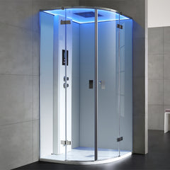 AWT Stoomcabine/douche LD210F15 met achterwanden zonder douchebak wit/90x90