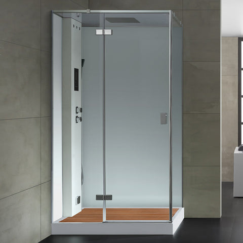 AWT Stoomdouche LD207F15 met douchebak en achterwanden wit/120x90/links