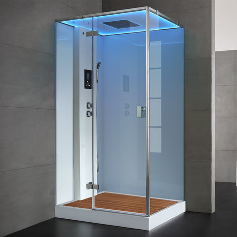 AWT Stoomdouche LD207F15 met douchebak en achterwanden wit/120x90/links