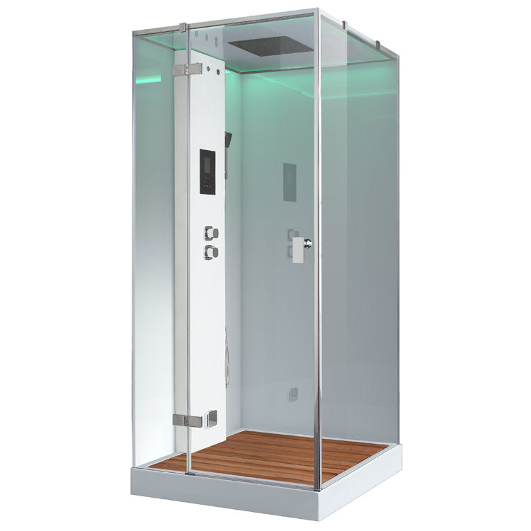 AWT Stoomdouche LD208F15 met douchebak en achterwanden wit/90x90/links