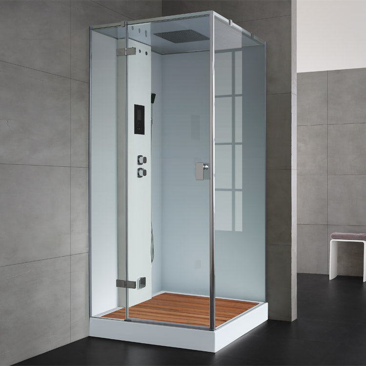 AWT Stoomdouche LD208F15 met douchebak en achterwanden wit/90x90/links