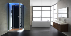 AWT Stoomdouche LD209F15 met douchebak en achterwanden zwart/100x100