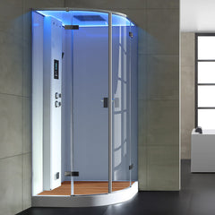 AWT Stoomdouche LD210F15 met douchebak en achterwanden wit/90x90