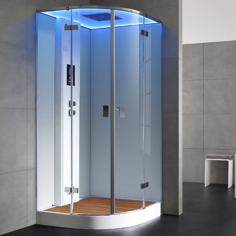 AWT Stoomdouche LD210F15 met douchebak en achterwanden wit/90x90