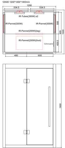 AWT E1250D-IR hemlock - infrarood sauna - 120x100 - zonder oven