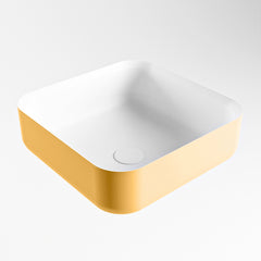 MONDIAZ BINX Waskom solid surface 36cm kleur Ocher / Talc
