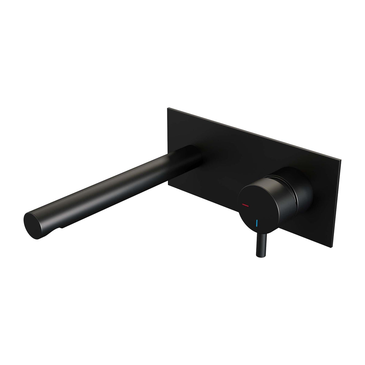 BRAUER Black Edition inbouw wastafelmengkraan met rechte uitloop en afdekplaat model B1 mat zwart