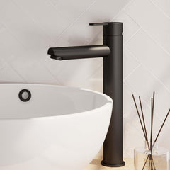 BRAUER Black Edition verhoogde opbouw wastafelmengkraan model D mat zwart