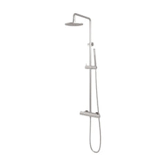 BRAUER Brushed Edition opbouw thermostatische regendouche SET 01 met 20 cm douchekop en staaf handdouche en doucheslang RVS geborsteld PVD