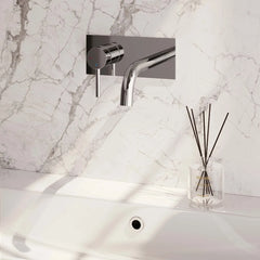 Brauer Black Edition ColdStart wastafelkraan inbouw gebogen uitloop met achterplaat model A2