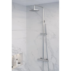 Brauer Chrome Edition Regendoucheset opbouw - hoofddouche 20cm - glijstang - staaf handdouche - gladde knoppen - chroom