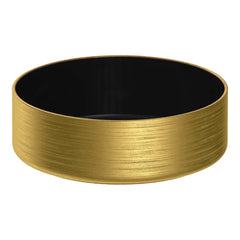 Brauer Circle waskom keramiek 36cm zwart mat met gouden buitenkant