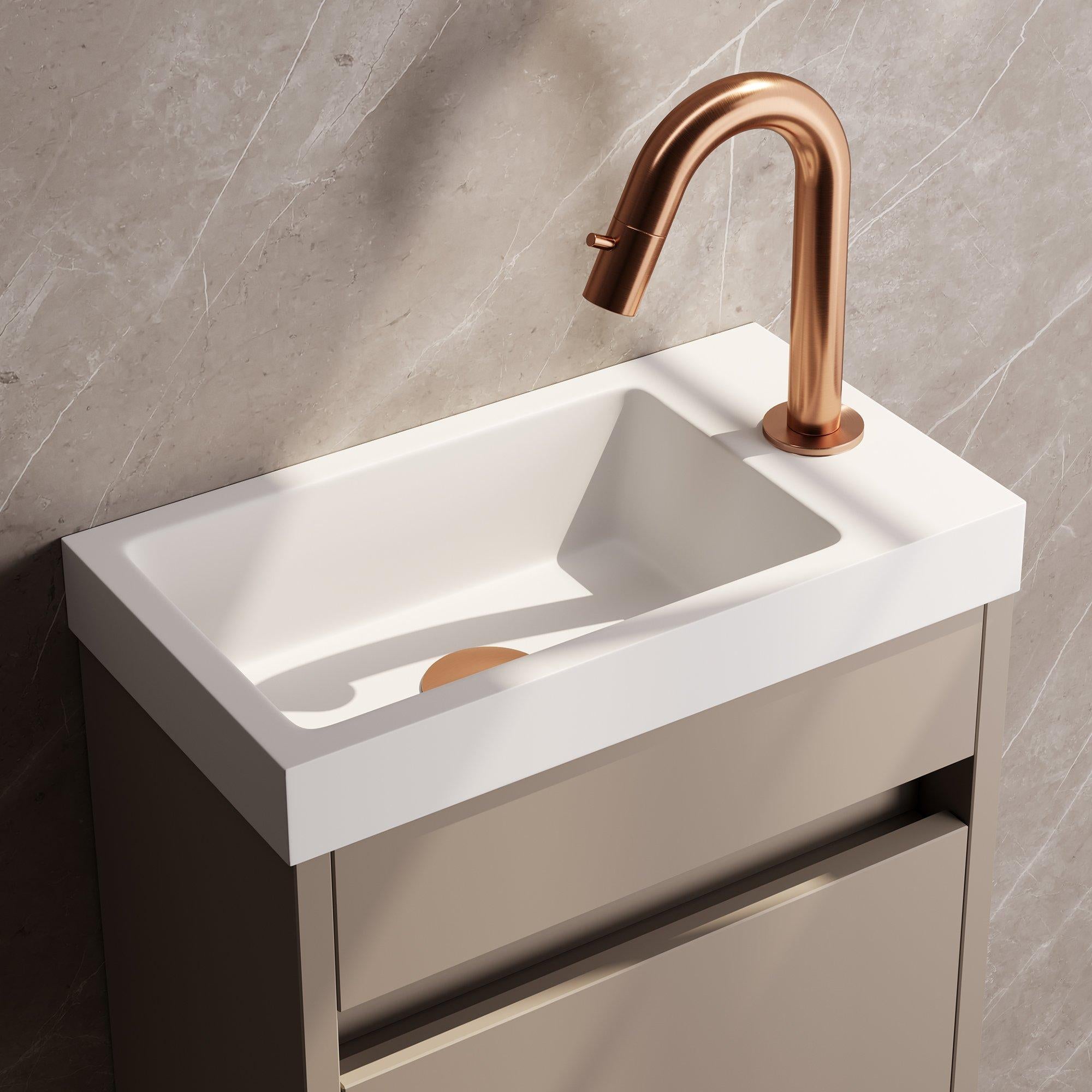 BRAUER Copper Edition opbouw fonteinkraan met gebogen uitloop koper geborsteld PVD 12.1 cm uitloop