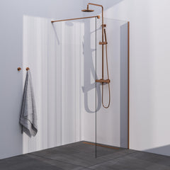 BRAUER Copper Season Inloopdouche - helder glas - 90x200cm - koper geborsteld