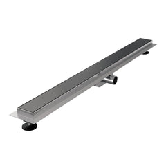 Brauer Douchegoot - 100x7.5cm - vloerflens - tegelinlegrooster omkeerbaar - RVS - geborsteld gunmetal