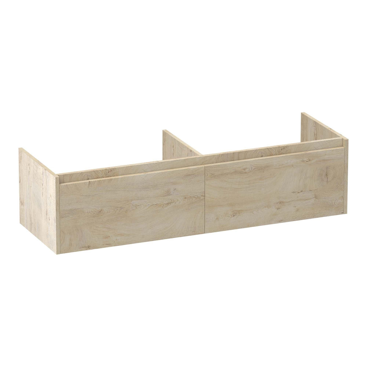 BRAUER Embrace 140 base cabinet with 2 handleless soft-close drawers and 2 siphon cut-outs Forest Wheat