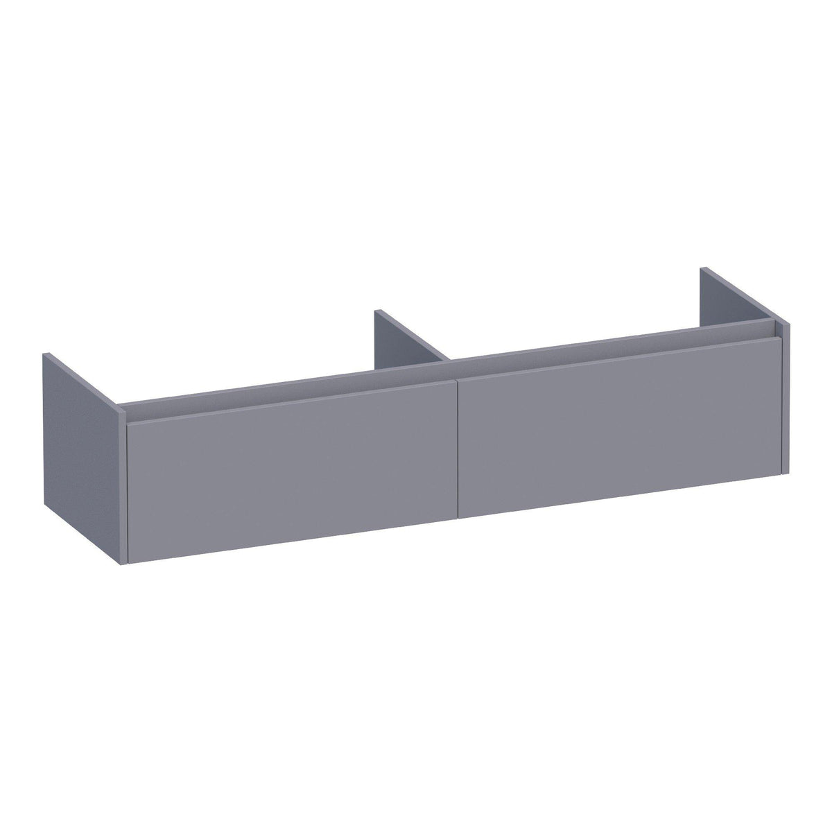 BRAUER Embrace 160 base cabinet with 2 soft-close handleless drawers and 2 siphon cutouts matte grey
