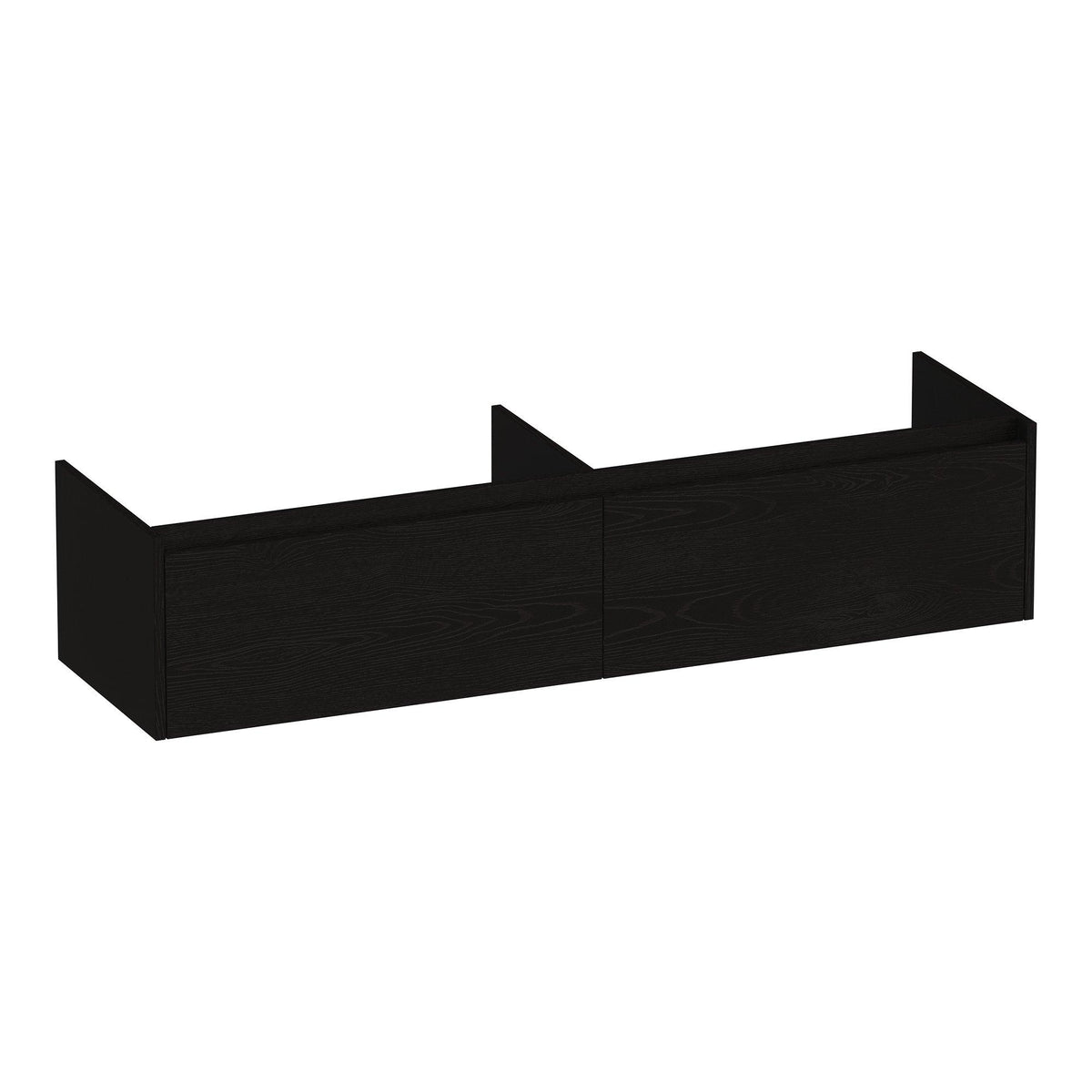 BRAUER Embrace 160 Base Unit with 2 Soft-Close Handleless Drawers and 2 Siphon Cut-outs Timber Black