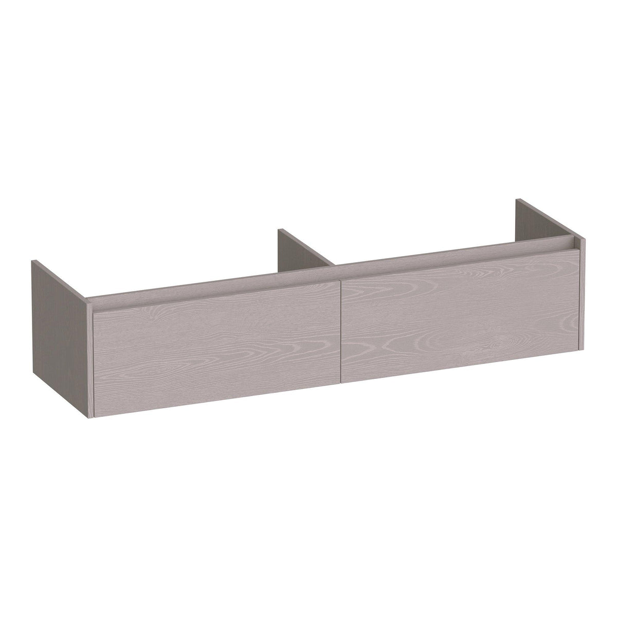 BRAUER Embrace 160 base cabinet with 2 soft-close handleless drawers and 2 siphon cut-outs Timber Greige