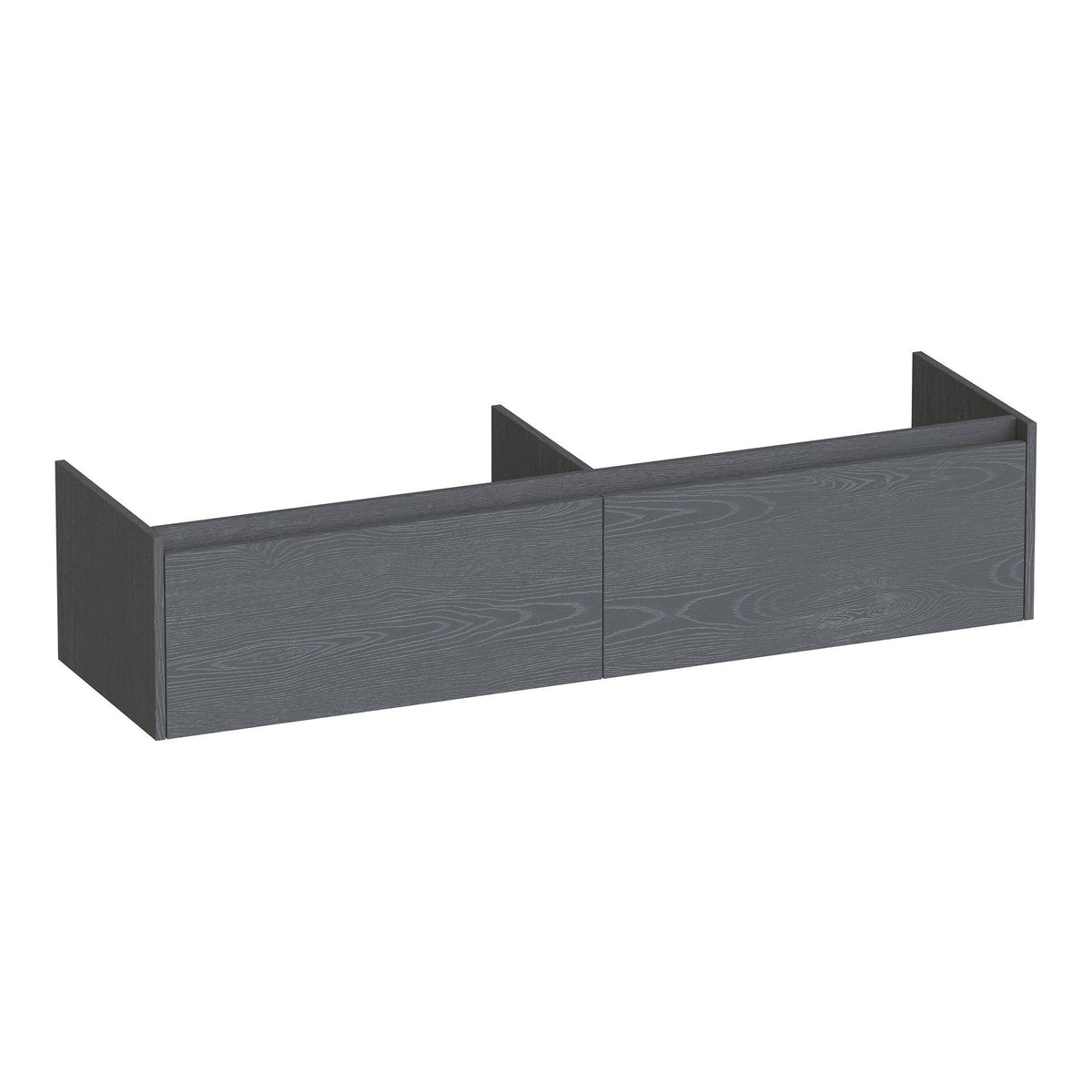 BRAUER Embrace base cabinet 160 with 2 soft-close handleless drawers and 2 siphon cutouts Timber Grey