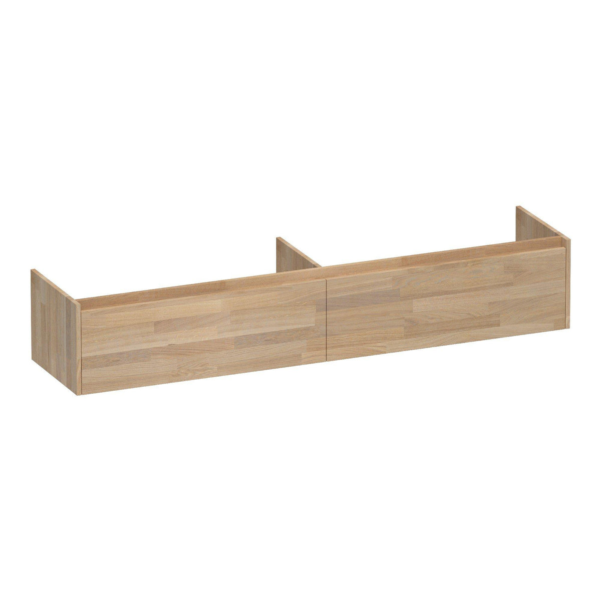 BRAUER Embrace base cabinet 200 with 2 soft-close handleless drawers and 2 siphon cutouts finger-jointed oak grey