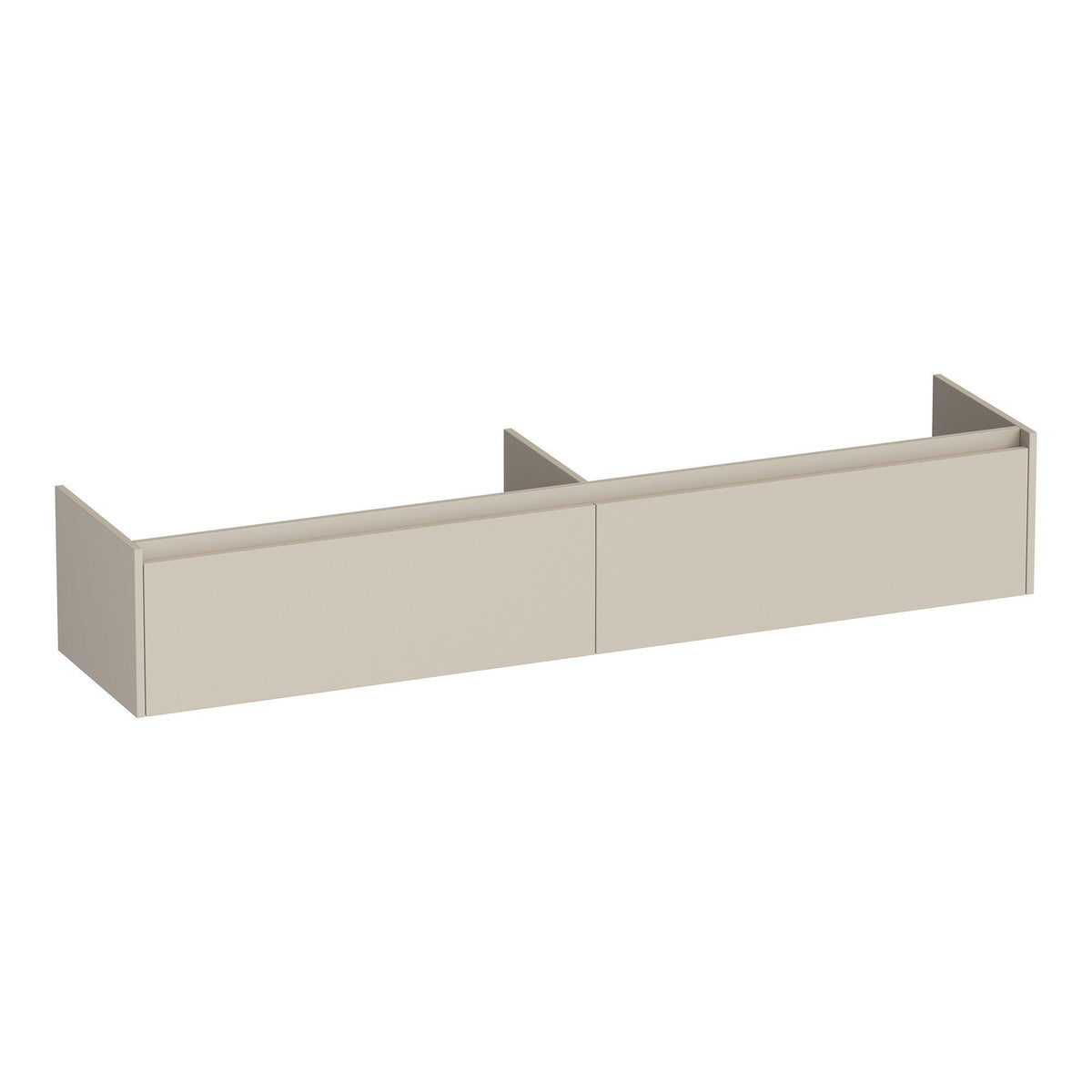 BRAUER Embrace onderkast 200 met 2 softclose lades greeploos en 2 sifon uitsparingen mat beige
