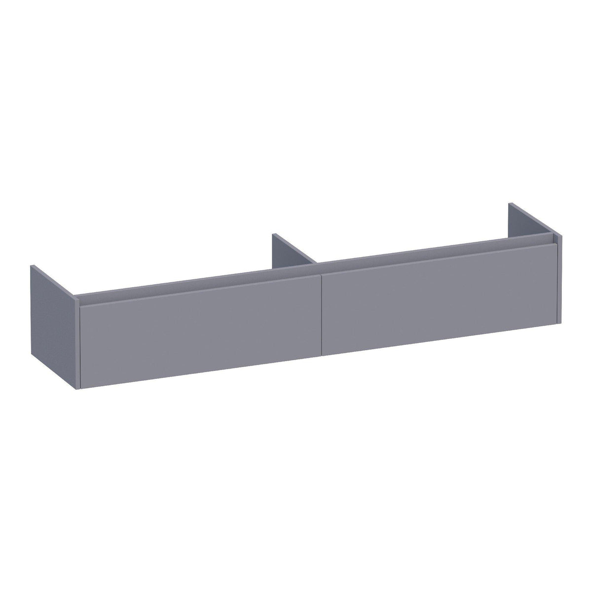 BRAUER Embrace onderkast 200 met 2 softclose lades greeploos en 2 sifon uitsparingen mat grijs