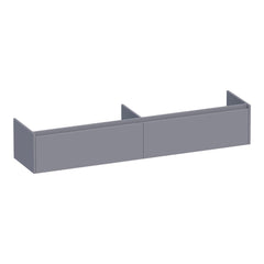 BRAUER Embrace onderkast 200 met 2 softclose lades greeploos en 2 sifon uitsparingen mat grijs