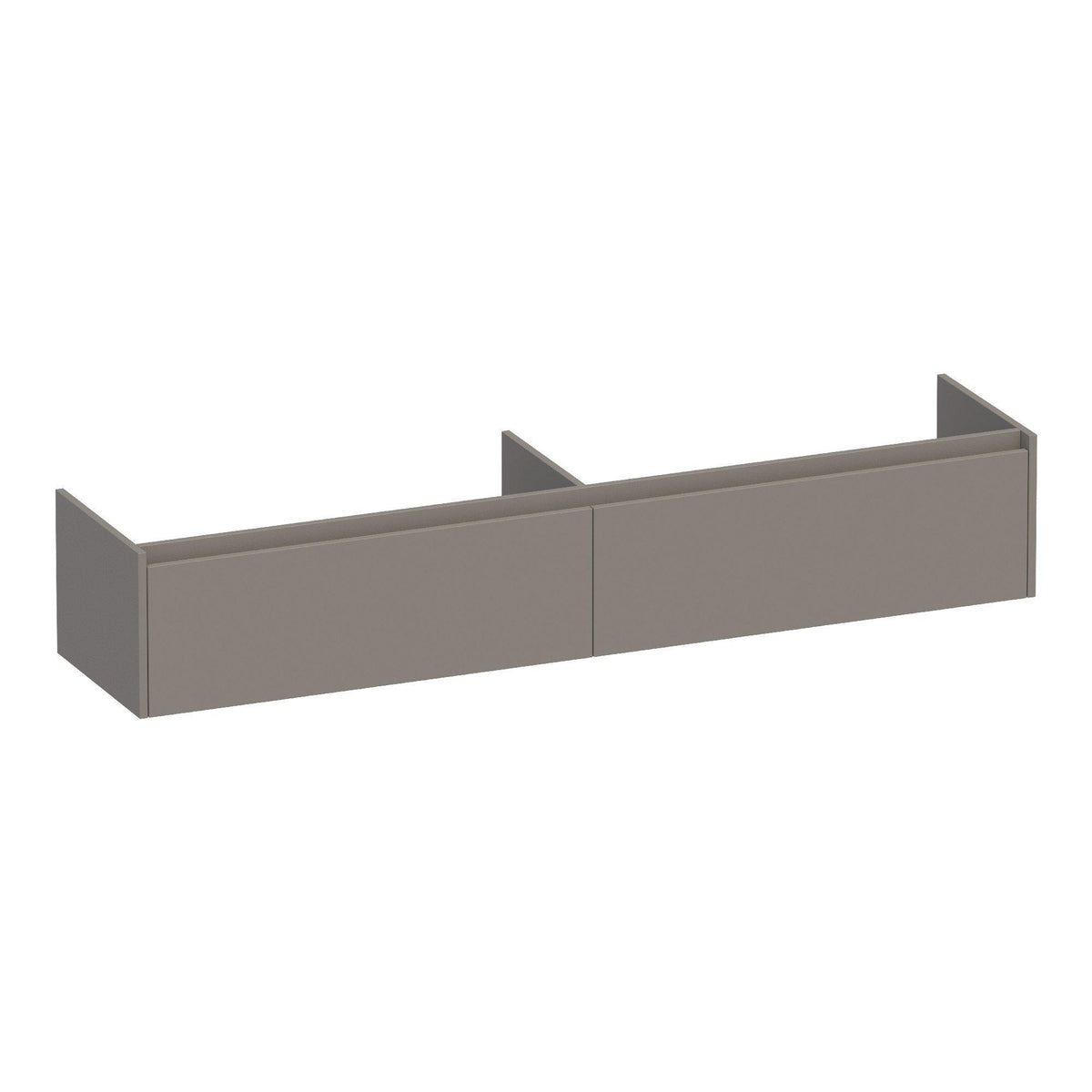 BRAUER Embrace 200 base unit with 2 soft-close handleless drawers and 2 siphon cutouts matt taupe