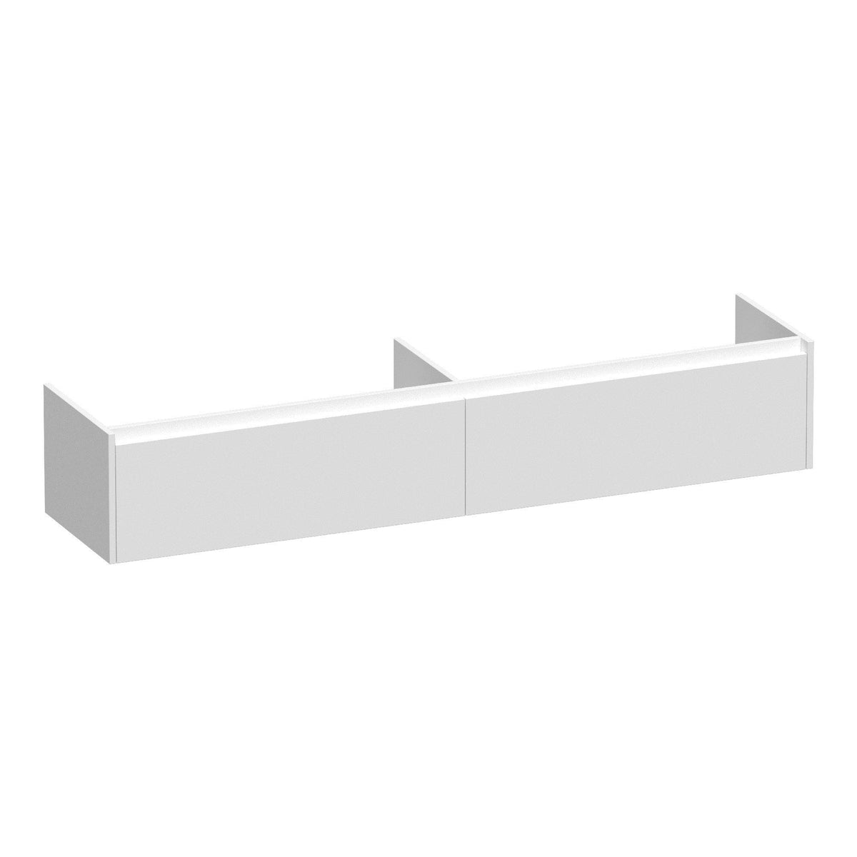 BRAUER Embrace onderkast 200 met 2 softclose lades greeploos en 2 sifon uitsparingen mat wit