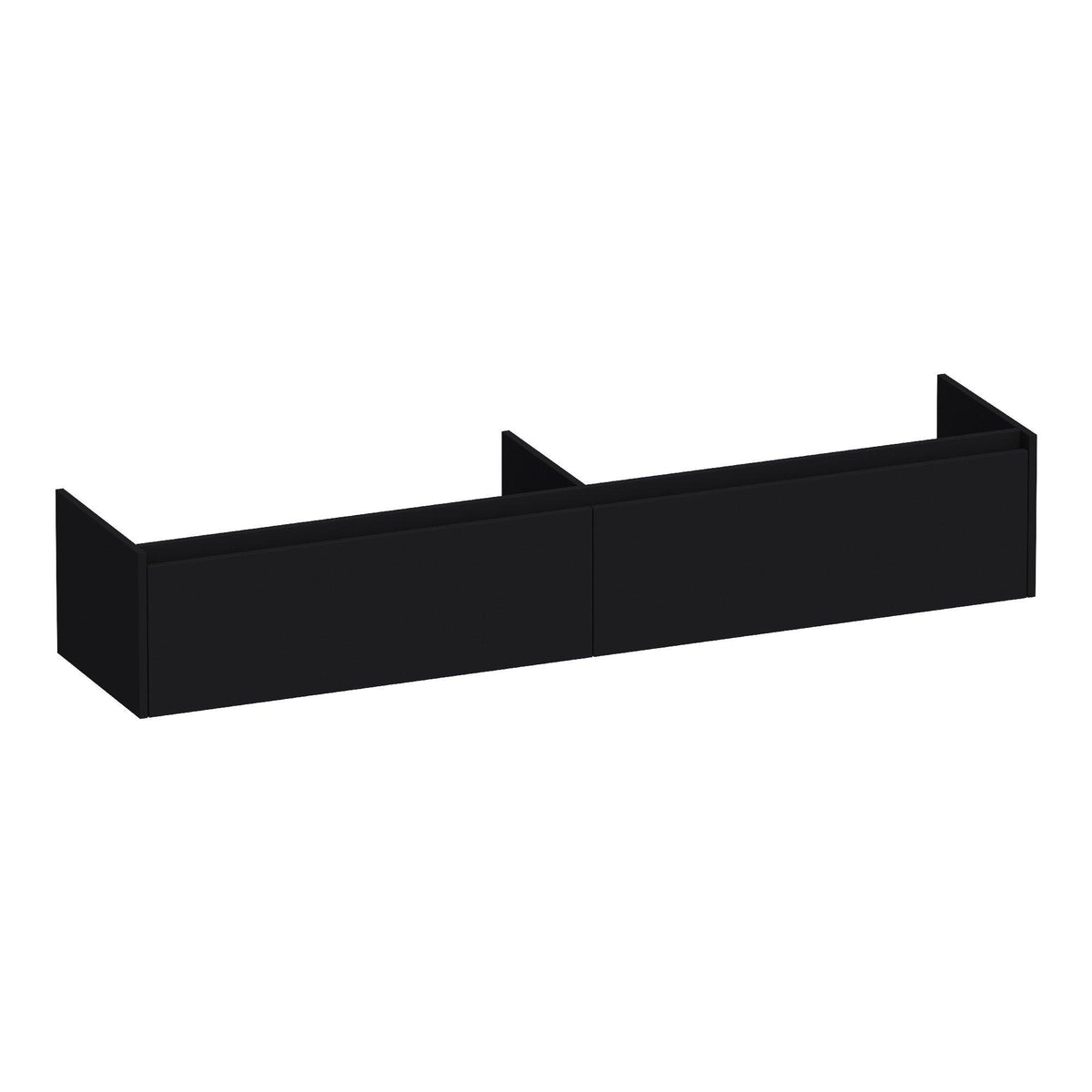 BRAUER Embrace base cabinet 200 with 2 soft-close handleless drawers and 2 siphon cutouts matt black