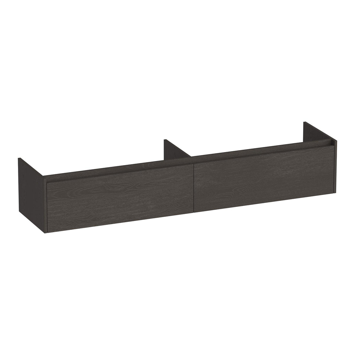 BRAUER Embrace onderkast 200 met 2 softclose lades greeploos en 2 sifon uitsparingen Timber Anthracite