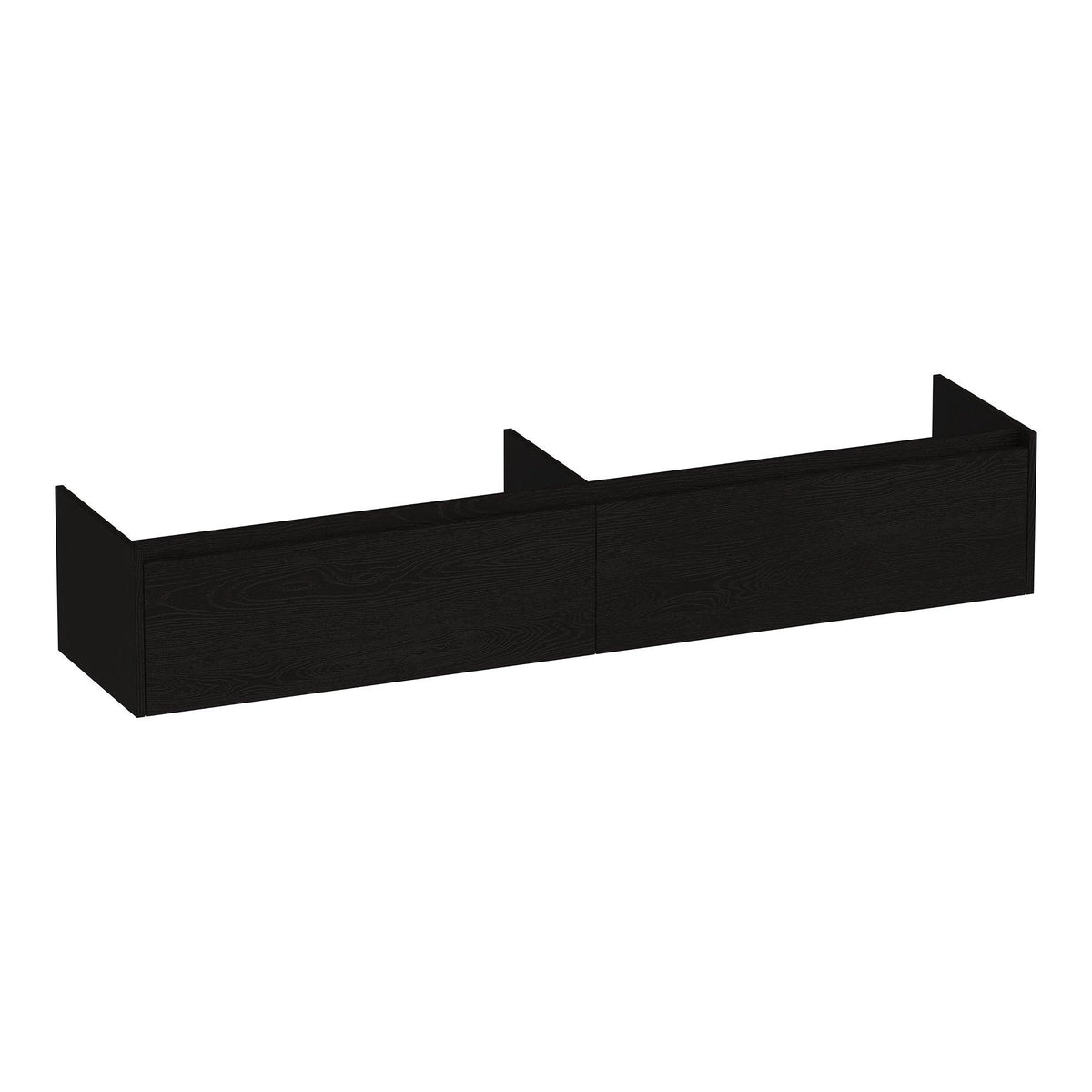 BRAUER Embrace onderkast 200 met 2 softclose lades greeploos en 2 sifon uitsparingen Timber Black