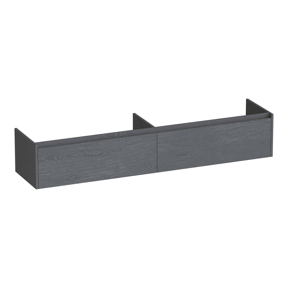 BRAUER Embrace onderkast 200 met 2 softclose lades greeploos en 2 sifon uitsparingen Timber Grey