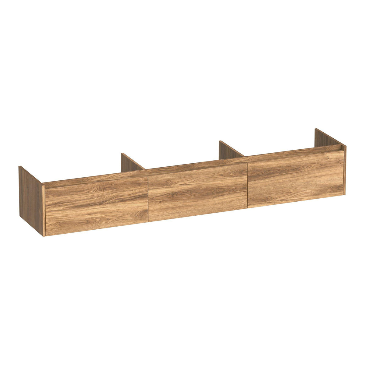 BRAUER Embrace vanity unit 220 with 3 soft-close handleless drawers and 0 siphon cut-outs Honey