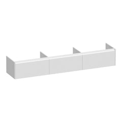 BRAUER Embrace onderkast 220 met 3 softclose lades greeploos en 0 sifon uitsparingen hoogglans wit