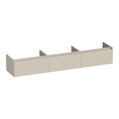 BRAUER Embrace Vanity unit 220 with 3 soft-close handleless drawers and 0 siphon cutouts matte beige