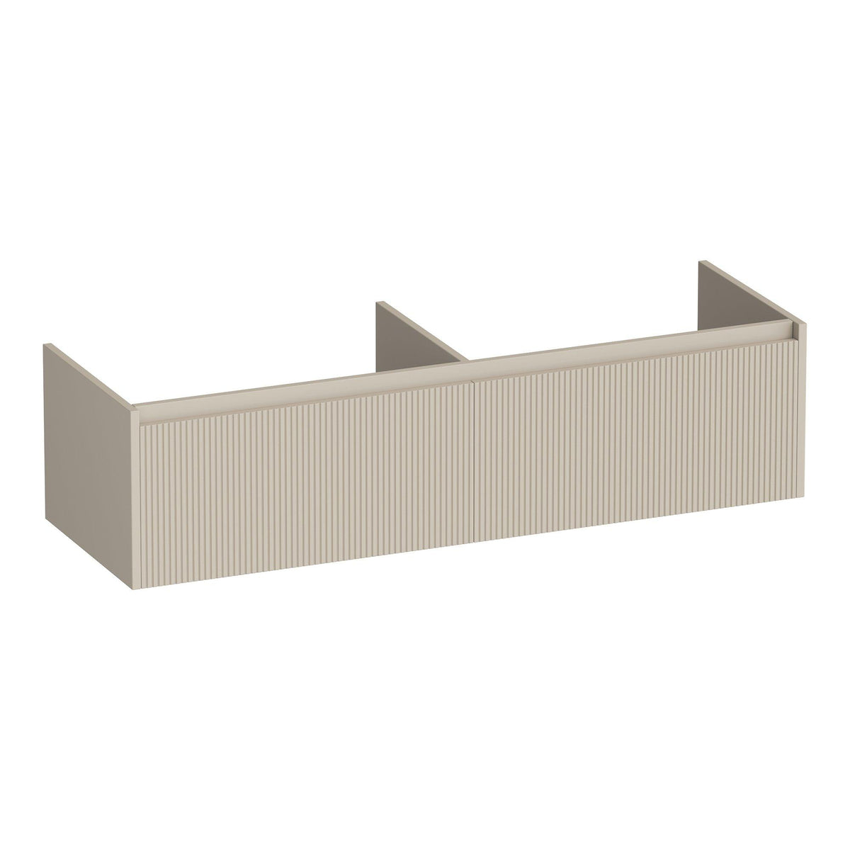 BRAUER Embrace Wavy onderkast 140 met 2 softclose lades greeploos en 2 sifon uitsparingen mat beige